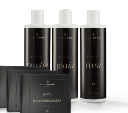 Fles Rosaodor wasparfum met luxe geur, perfect voor een langdurig fris wasresultaat