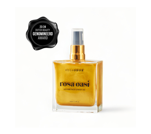 Ervaar luxe en verjonging met de RosaOdor Gold Face and Body Oil. Doordrenkt met kostbaar goud, bevordert deze exclusieve olie een jeugdige uitstraling en intense hydratatie. Ontdek de kracht van goud voor een stralende huid vandaag nog!"