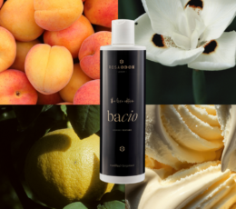 Bacio wasparfum met zachte perzik en vanille geur voor langdurig frisse was